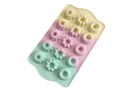 Molde silicona tricolor 15 mini donas
